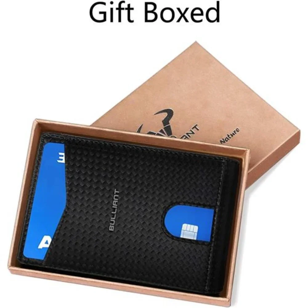 Men's Slim Wallet Money Clip Front Pocket Wallet 8 Cards, Black
